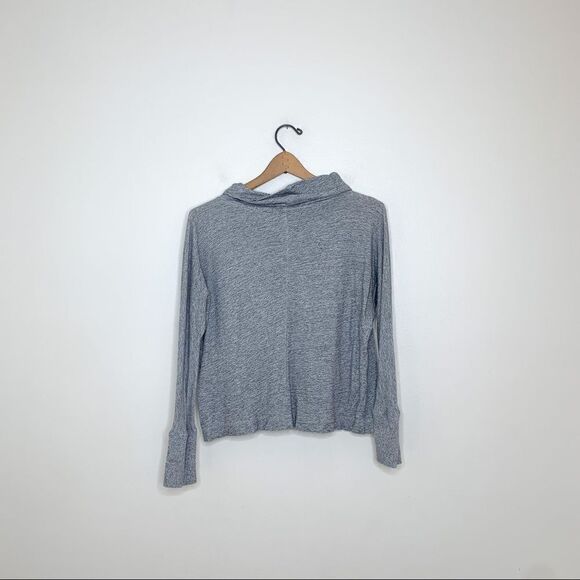 Banana Republic Heather Gray Slouchy Long Sleeve Turtleneck Knit Top XS - Picture 7 of 8
